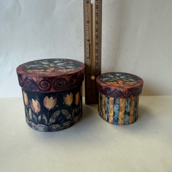 "Bob's Boxes" Decorative Small Floral Boxes "Primitive Tulips" Collection - Picture 12 of 12